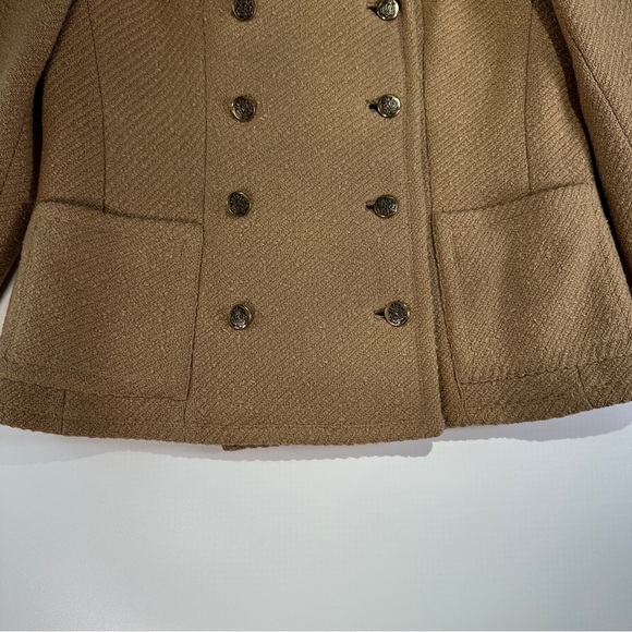 Bardley vintage wool blend peacoat tailored double breasted camel coat medium - Picture 3 of 15